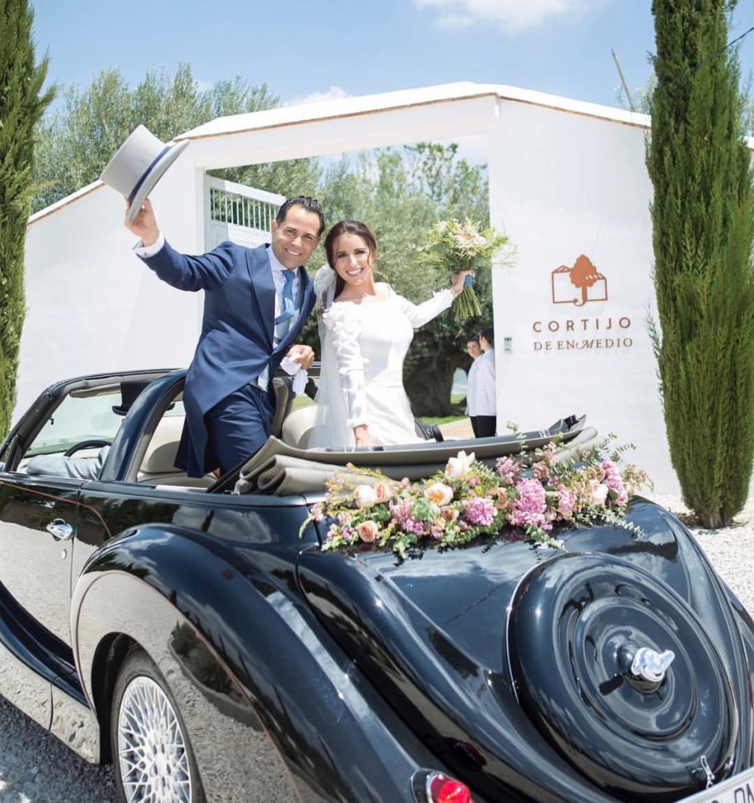 boda flores cortijo coche